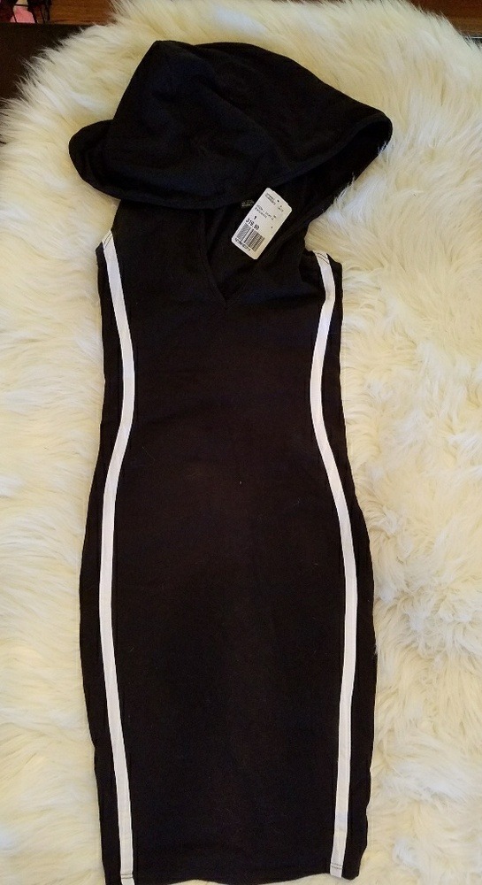 Addidas inspired Sporty hooded jersey dress
